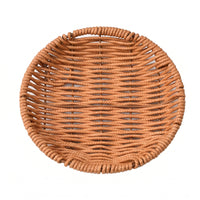 Woven Snack Basket Low-Sided Serving Tray Multi-Purpose