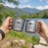 Camp Mug Aluminum 300ml Folding Handle Lightweight Outdoor Mountaineering Cup