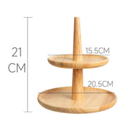 Two-Tier Wooden Dessert Stand Simple Design Wooden Dessert Stand Smooth Tableware