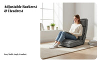 Houndstooth Pattern Adjustable spinerest Lounger Multi-Angle Adjustment Lazy Sofa Comfortable Padding Floor Chair Ergonomic Support for Students, Teenagers, Bedroom, Bay casement, Dorm Room, Home deactivatedice