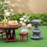Miniature Water Feature Fluted Dollhouse Water Feature Vintage-Evocative Miniature Column for Collectors