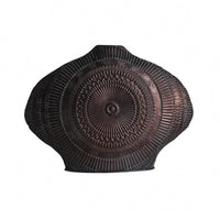 Decorative Iron Vase Tabletop Display Vintage Blackand-Gold Vase Stable Base