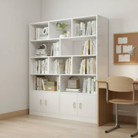 Tall Storage Cabinet with Doors Sturdy Duty Floor Standing Storage Organizer Multi-Tier Display Shelf Stable Design Household