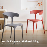 Bowed-Backrestrear Side Chair Nordic and Design Household Furniture Minimalist Design Easy to Clean for Home Dwellers