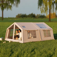 Inflatable Camping Tent Easy Setup Tent with PVC Door Curtain Spacious for Campers, Families, Comfort Camping, Backyard