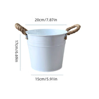 Planter with Rope Handles Lightweight Container Decorative for Balcony
