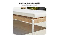 4 Pieces 4-Piece Rope Weave Seating Modern and Design Outdoor Furniture Long-Lasting Frame Thick Cushiony Pads for Balcony
