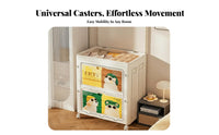 foldable Cabinet with casters Large Capacity Household Storage Foldable Design