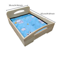 Easy to Clean Cat Bed with Cushion Washable Cat Bed with Wooden Base Water-Resistant Furniture Cozy for Cats