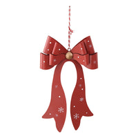 NUCHI Iron Christmas Snowflake Bow Ornament for Tree