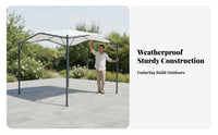 Weather Resistant Swanarched Sun Shelter Sturdy Construction Garden Gazebo Water Drainage Grommets Patio Canopy Spacious for Homeowners, Entertainers, Business Owners, Courtyard, Backyard, Poolside, Campsite