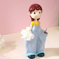 Gift Idea Cute Desktop Pen Cup Multifunction Girl Figure Pen Holder Decorative Design Creative Office Desk Holder Multi Purpose for Girls, Students