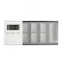 7-Compartment Medication Box with Electronic Reminder Portable Weekly Medication Organizer with Alarm Compact Medicine Dispenser Digital for Seniors, Caregivers, Travel, Bedside