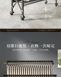 Foldable Floor Drying Rack with Manual Lift, Indoor/Outdoor Use