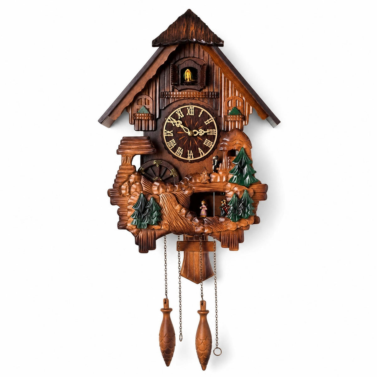 Pinecone Weights Pendulum Cuckoo Clock House-Shaped Cuckoo Clock