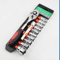12 Pieces Socket Wrench 24-Tooth-Tooth Socket and Ratchet Set Chrome-Finished Ratchet Wrench with Sockets for Mechanics, Amateur Mechanics