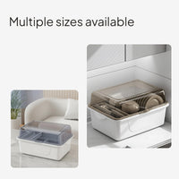 Dustproof Dinnerware Storage Box with Lid and Draining Rack