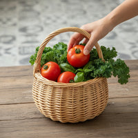 Basket with Handle Lightweight Woven Basket Portable for Picnic