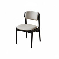 Upholstered Wooden Side Chair Nordic Design Kitchen Seat Ergonomic Spine Supportrest Non-Slip Foot Pads for Homeowners
