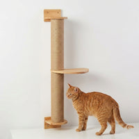 Wooden Cat Scratcher Wall Mounted Toy Accessory, Vertical Scratch Pad for Indoor Cats, Space Saving Large Scratching Surface and Play Surface