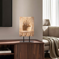 Candlestick Ornament Carved Sculpted Candle Holder Architectural for Living Room