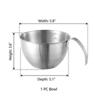 Stainless Steel Mixing Bowl with Handle, Versatile Salad Bowl for Meal Prep, Built-in Washing Bowl and Rice Washer with Measurement Markings