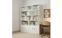 Tall Storage Cabinet with Doors Sturdy Duty Floor Standing Storage Organizer Multi-Tier Display Shelf Stable Design Household