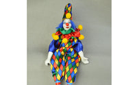 Dangling Leg Clown Doll Porcelain Head and Limbs Sitting Clown Shelf Ornament Souvenir Gift House Decoration for Collectors