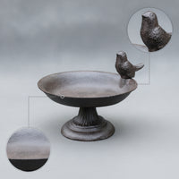 Cast Metal Avian Feeder Antique Style Bird Feeder Bowl Farmhouse Garden Ornament for Backyard