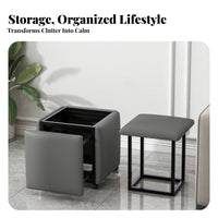 Padded Cube Stool Square Folding Stool Compact for Side Table