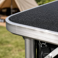 Field Kitchen Setup Table Windscreen Outdoor & Cooking Table Elevated Shelf Portable Cooking Area for Campers