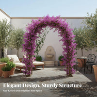 Weather Resistant Flowering Vine Climbing Trellis Rustproof Metal Garden Arch Heavy Duty Wrought Iron Arbor Powder Coated Finish for Courtyard, Backyard, Patio, Wedding Decoration