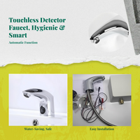 Touchless Bathroom Faucet, Motion Sensor, Metallic Finish