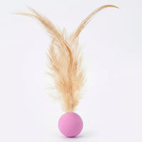 Cat Toys for Indoor Cats Adult with Rubber Bouncy Balls, Interactive Kitten Feather Toy for Kids, Single Pack Enrichment, Calming Hunting Toy