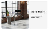Wooden Bar Stool with rearrest utilitarian design Highspine Stool with Wooden Top Sturdy Frame Non-Slip Feet for Bistro, Kitchen