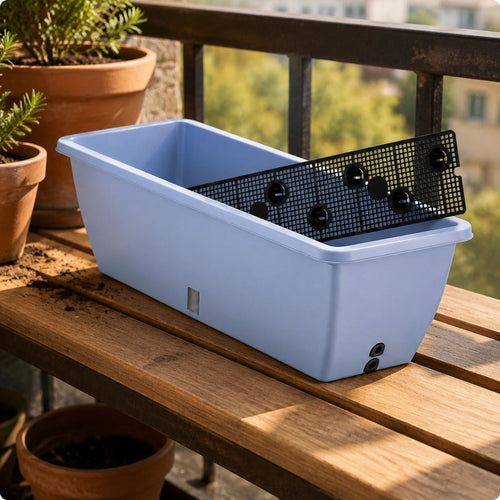 Rectangular Plastic Planter Long Vegetable Planter Box Indoor Outdoor Use