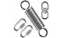 4 Pieces Stainless Steel Suspension Chair Chair Coil Kit 360° Swivel Heavy Duty Coil Set 250kg Load Capacity for Garden, Patio