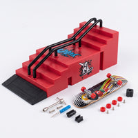 Finger Skateboard Park Kit Graffiti-Printed Finger Skateboard Park Tabletop Fingerboard Ramp for Hobbyists, Kids, Desk Play, Indoor Skate Practice