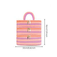 Double Zipper 3-Layer Makeup Case Multi-Purpose Portable Makeup Train Case Quilted Cosmetic Organizer for Women, Business Trip, Home