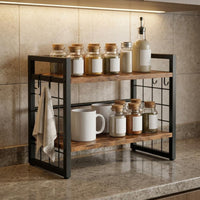 Iron Desk Shelf Sturdy Multi-Tier Storage Rack Easy to Clean for Vanity