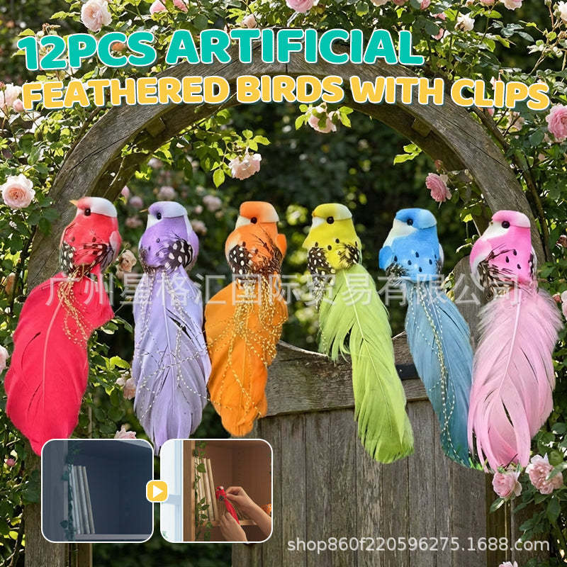 Artificial Feathered Birds with Clip
