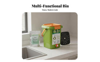 Kitchen Compost Container with Lid Wet-Dry Separation Kitchen Compost Bin Indoor Food Waste Bin Large Capacity for Under Sink