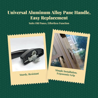 Pane Handle, Aluminum Alloy Transmission Handle, Replacement Winder Crank for Casement, Sliding, and Outward Opening panes