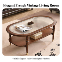 Glass Top Coffee Table Retro design Glass Top Table with Drawers mid-1900sera Modern Design Minimalist Aesthetic for Lounge Area