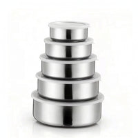 5 Pieces Nesting Food Containers with Lids Nested for Leftovers