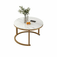 2 Pieces Round Nesting Table Set Modern Minimalist Cylindrical Nesting Stands Light Luxury modern designSaving for Small areas