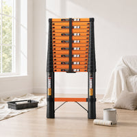Telescopic Ladder with Hooks Heavy-Duty Ladder Aluminum for Homeowners, Contractors, Home Maintenance, Outdoor Work