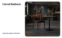 Upholstered Cane rear Chair Walnut Finish Upholstered Cane rear Seat hardwood Wood Frame firm Foam pad for Dining Room