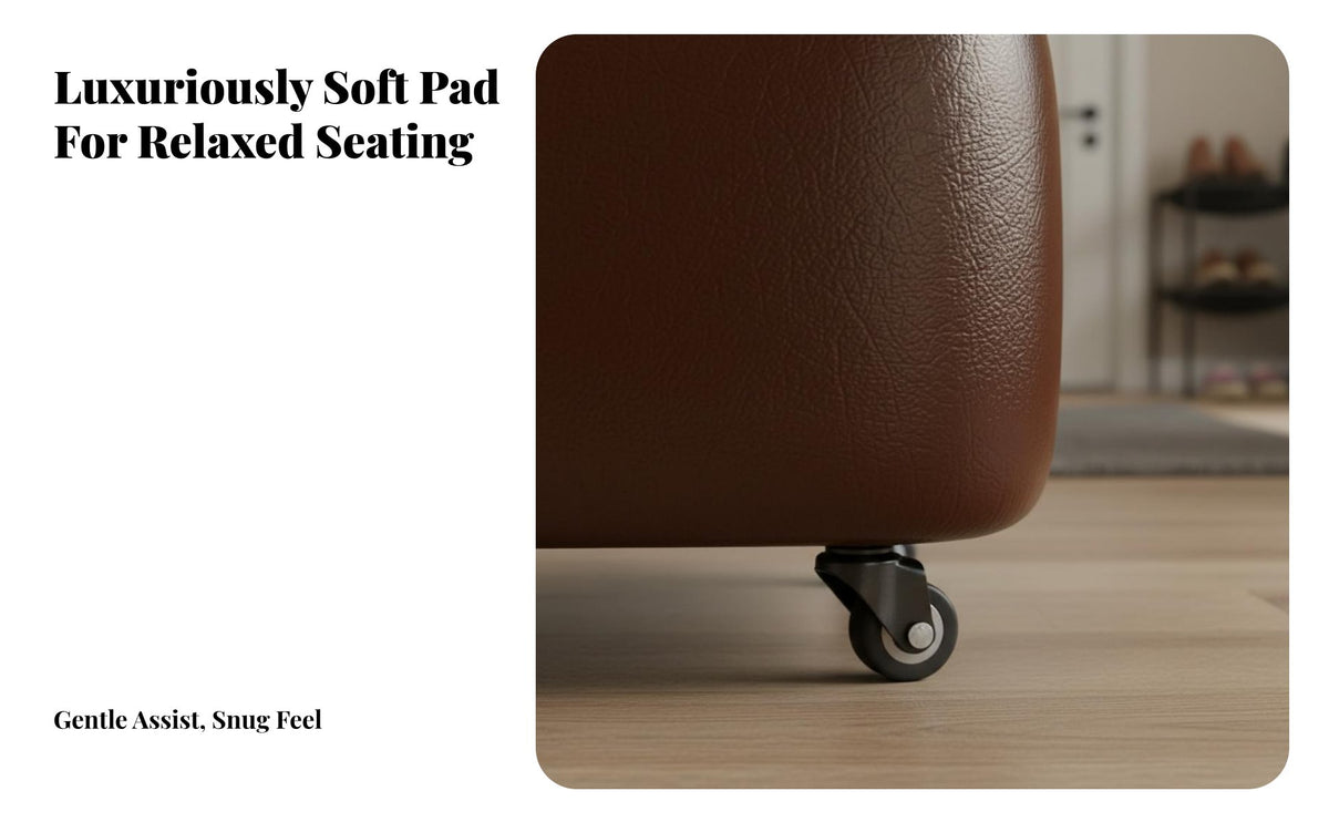 Low Rolling Stool with Spinerest Full-Rotation Casters Rolling Stool with Spinerest Multi-Functional Mobile Seating for Adults, Living Room