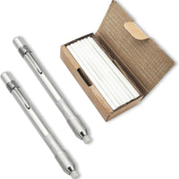 Soapstone Pencil Holder Metal Soapstone Refills Silver Finish Writing Supply